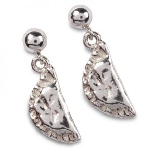 Cornish tin & silver pasty earrings
