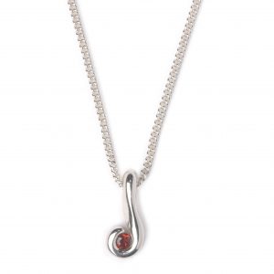 cornish tin and silver garnet swirl necklace