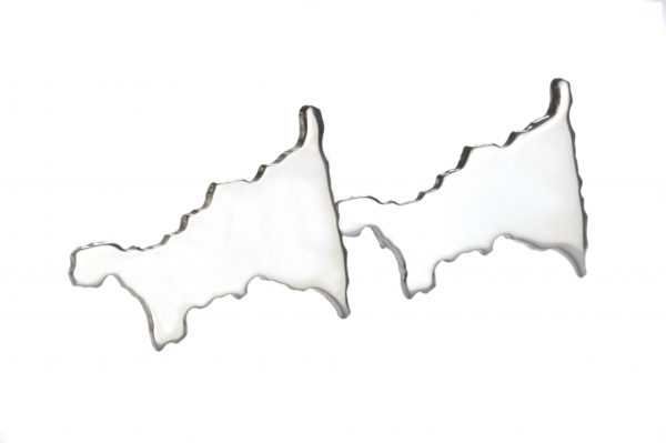 cornish tin & silver cornish map cufflinks