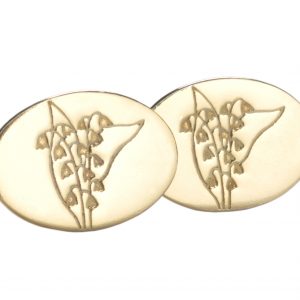 image of cornish tin and gold lily of the valley cufflinks