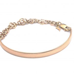 cornish tin & gold chain bangle