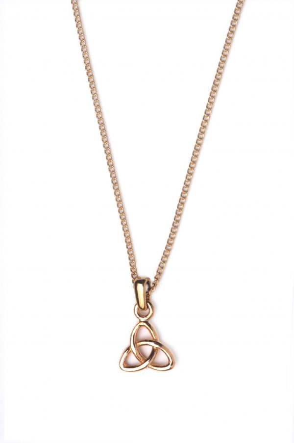 cornish tin & gold tri knot necklace