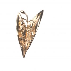 image of cornish tin and gold lily of the valley brooch