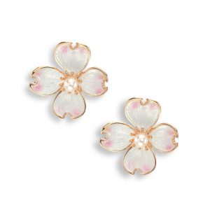 nicole barr flower with pearl earrings