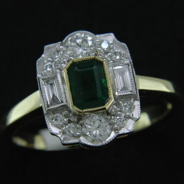Cornish tin & gold diamond ring