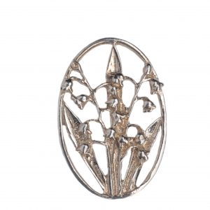 cornish tin & silver lily of the valley brooch