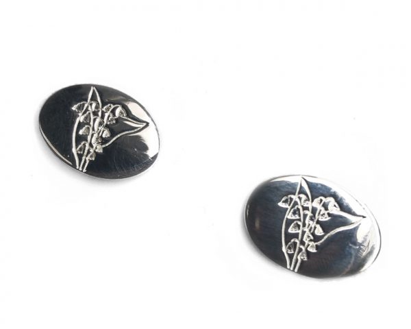 cornish tin & silver lily of the valley cufflinks