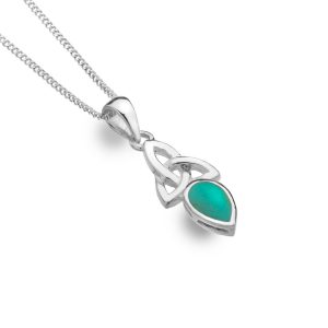 Silver celtic turquoise necklace