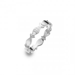 sea gems Sterling silver ring of fish