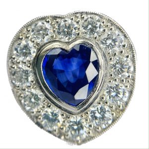 Sapphire & Diamond platinum ring