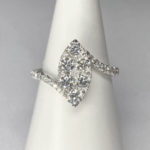 Marquise Shaped Diamond Cluster Ring