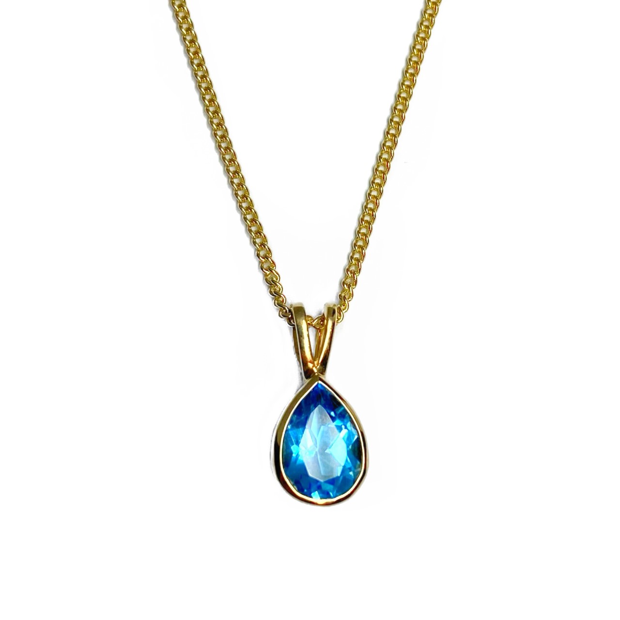 9ct Gold Topaz Necklace - Pear Shaped - Wearnes