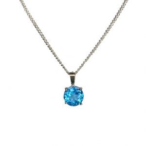 Silver Swiss Blue Topaz necklace