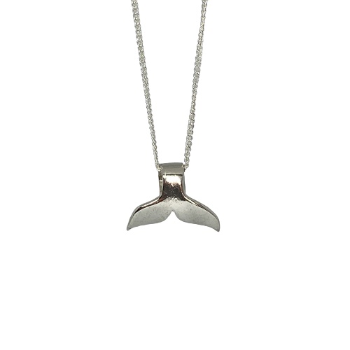 Silver whale tail necklace
