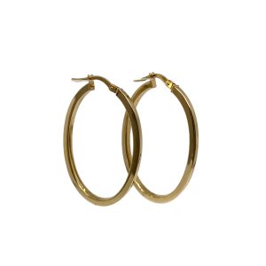 9ct Gold Oval Hoops